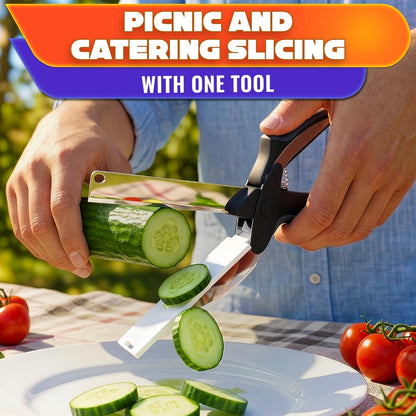 Stainless Steel Poultry Shears, Hardened Blades, Safety Lock | Heavy Duty Kitchen Shears for Food with Nutcracker and Fish Descaler; Spring-Loaded to Cut Chicken, Turkey, Meat and Bone
