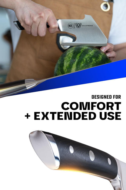 Meat Cleaver Knife Axe - 5"- Gladiator Series- High Carbon Steel-Black Handle - Heavy Duty Giftable BBQ Hatchet - Razor Sharp Kitchen Knife-Sheath Chef Knife-NSF Certified