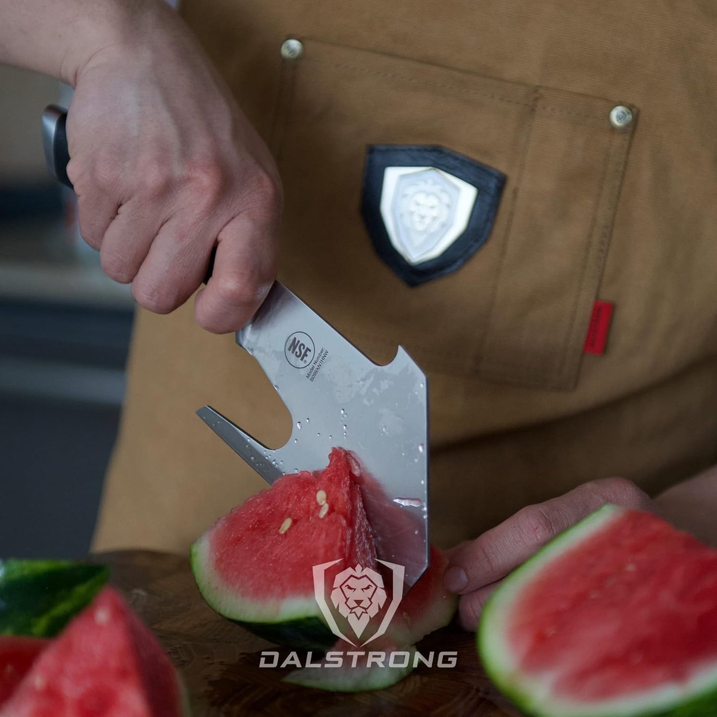 Meat Cleaver Knife Axe - 5"- Gladiator Series- High Carbon Steel-Black Handle - Heavy Duty Giftable BBQ Hatchet - Razor Sharp Kitchen Knife-Sheath Chef Knife-NSF Certified