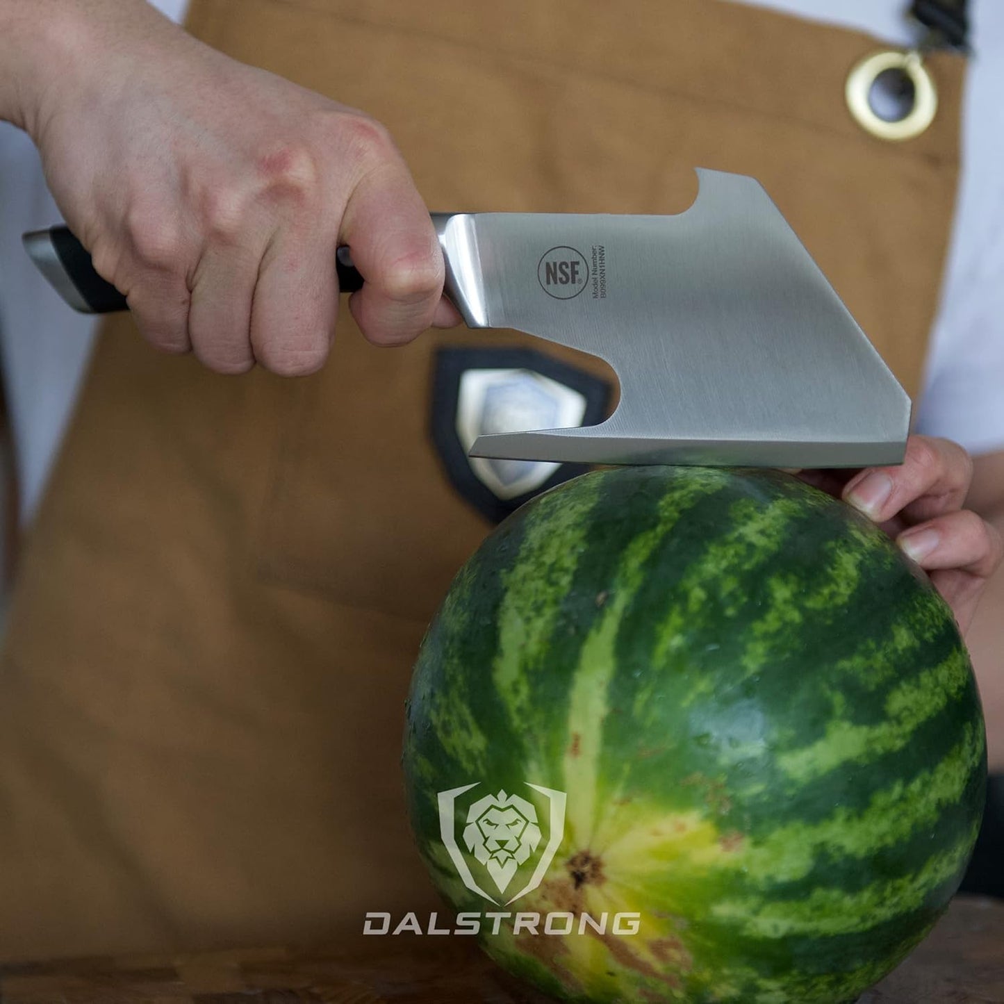 Meat Cleaver Knife Axe - 5"- Gladiator Series- High Carbon Steel-Black Handle - Heavy Duty Giftable BBQ Hatchet - Razor Sharp Kitchen Knife-Sheath Chef Knife-NSF Certified