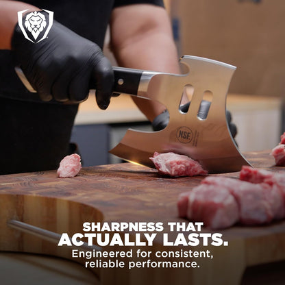 Meat Cleaver Knife Axe - 5"- Gladiator Series- High Carbon Steel-Black Handle - Heavy Duty Giftable BBQ Hatchet - Razor Sharp Kitchen Knife-Sheath Chef Knife-NSF Certified