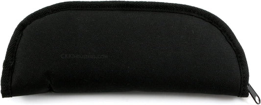 Zipper Pouches for Knives & Tools - (8.75 x 3.50 x 1.50 Inches) - (Nylon Canvas Outer - Jewel Cloth Inner) - (Black/Black) - (Pro Series) - (USA Design) - (by KnifeKits)