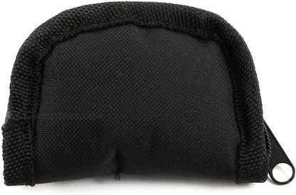 Zipper Pouches for Knives & Tools - (8.75 x 3.50 x 1.50 Inches) - (Nylon Canvas Outer - Jewel Cloth Inner) - (Black/Black) - (Pro Series) - (USA Design) - (by KnifeKits)