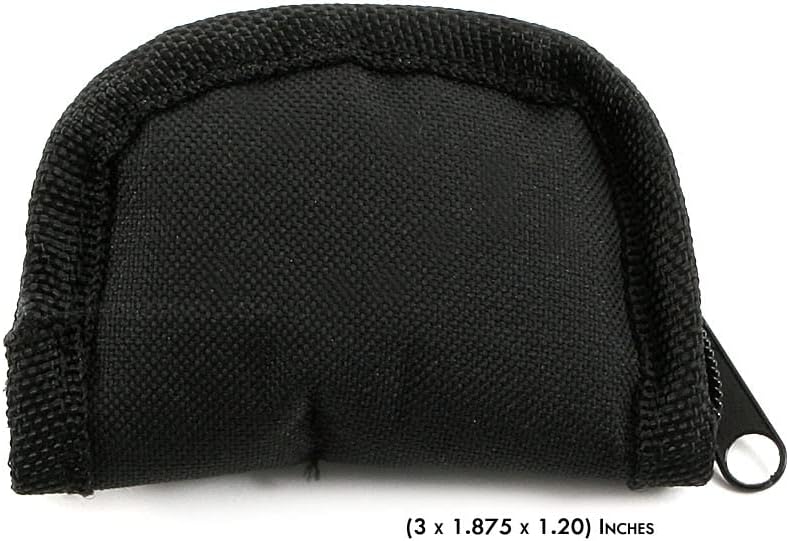 Zipper Pouches for Knives & Tools - (8.75 x 3.50 x 1.50 Inches) - (Nylon Canvas Outer - Jewel Cloth Inner) - (Black/Black) - (Pro Series) - (USA Design) - (by KnifeKits)