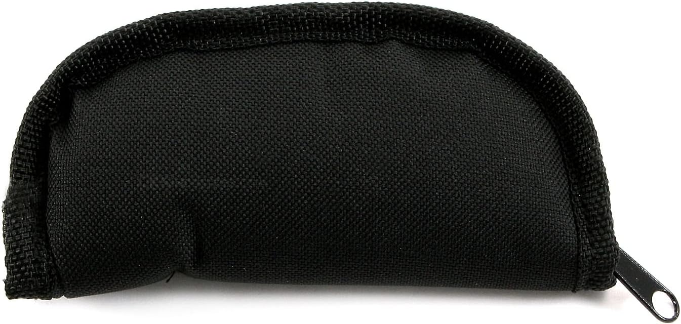 Zipper Pouches for Knives & Tools - (8.75 x 3.50 x 1.50 Inches) - (Nylon Canvas Outer - Jewel Cloth Inner) - (Black/Black) - (Pro Series) - (USA Design) - (by KnifeKits)