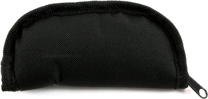 Zipper Pouches for Knives & Tools - (8.75 x 3.50 x 1.50 Inches) - (Nylon Canvas Outer - Jewel Cloth Inner) - (Black/Black) - (Pro Series) - (USA Design) - (by KnifeKits)