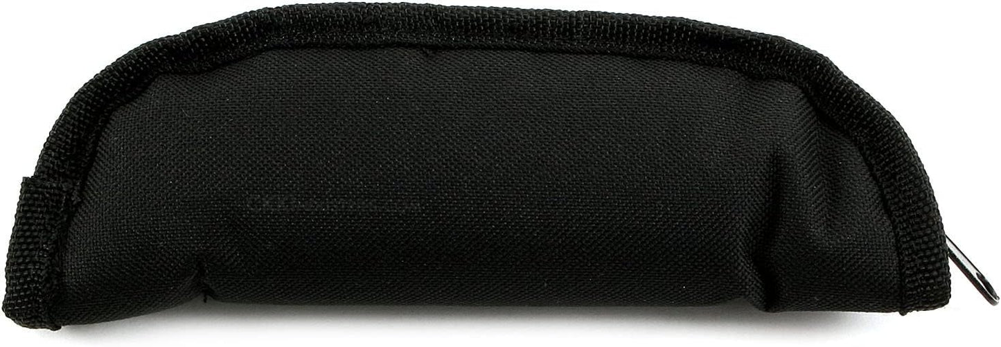 Zipper Pouches for Knives & Tools - (8.75 x 3.50 x 1.50 Inches) - (Nylon Canvas Outer - Jewel Cloth Inner) - (Black/Black) - (Pro Series) - (USA Design) - (by KnifeKits)