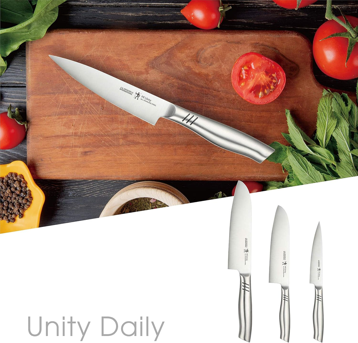 Henckels 19360-131 Unity Daily Petty Knife, 5.1 inches (130 mm), Fruit, Small Knife, All Stainless Steel, Dishwasher Safe