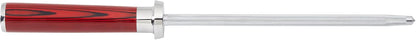 Crimson Series 8" Honing Steel Magnetized for Safety durable G10 Handle Built For Daily Use, Perfect for Chefs and Home Cooks