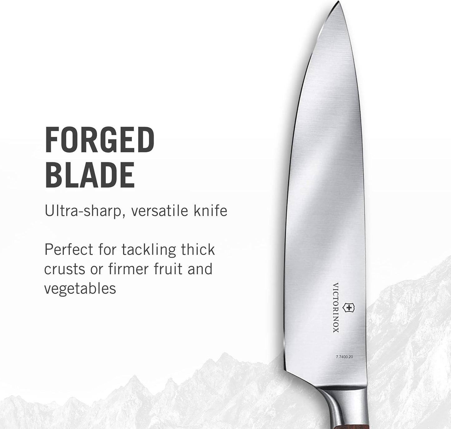 Grand Maitre Santoku Knife - Ergonomic Sharp Chopping Knife for Kitchen Essentials - Wooden Handle, Fluted Edge, 7"