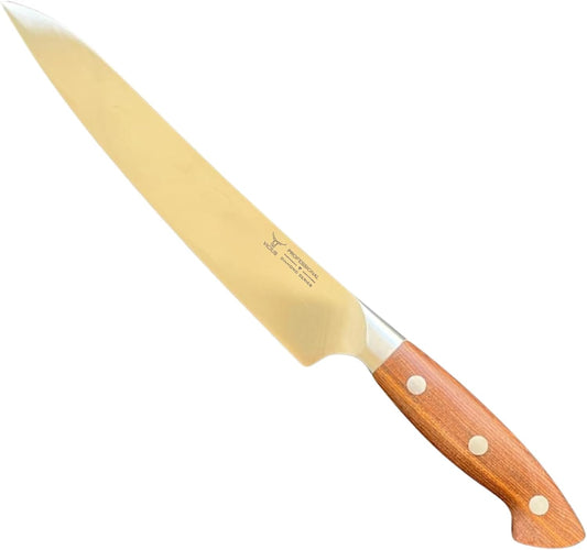 8-Inch German Stainless Carving Knife – German 1.4116 Steel Blade, Red Wood Handle, Premium Gift Box – Professional Slicing Knife for Meat, Turkey, and BBQ