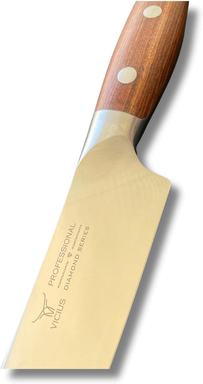 8-Inch German Stainless Carving Knife – German 1.4116 Steel Blade, Red Wood Handle, Premium Gift Box – Professional Slicing Knife for Meat, Turkey, and BBQ