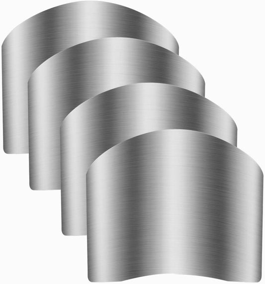 Finger Guards for Cutting Food, Kitchen Tool Finger Shield | Steel Finger Protector for Slicing, Dicing and Chopping Vegetables, Protect from Knife Cutting, Knife Guard Saver, 4 Pack