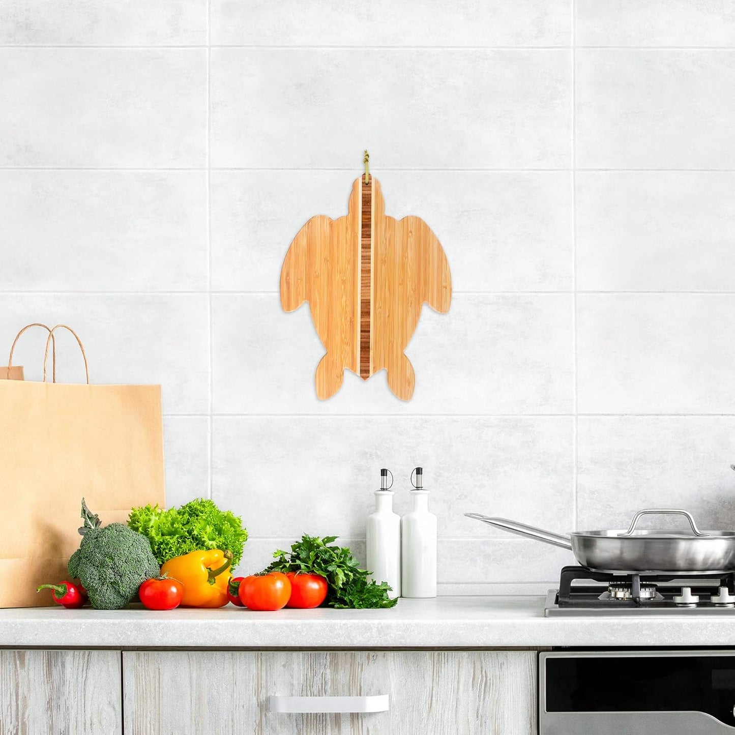 Sea Turtle Shaped Cutting Board and Charcuterie Serving Tray, Great for Wall Display