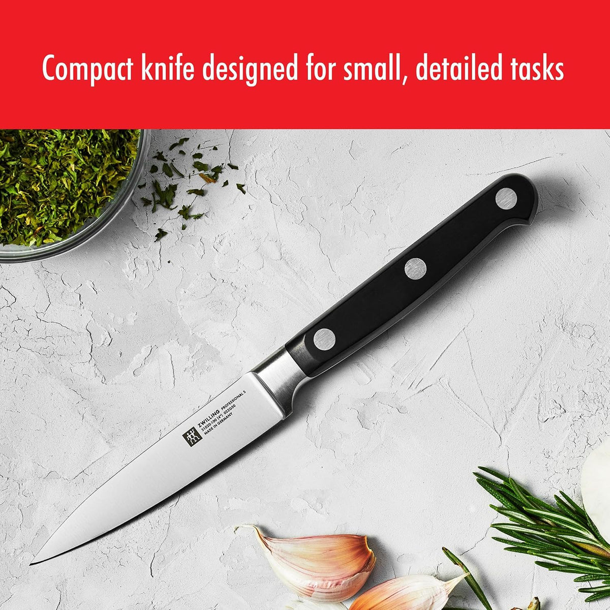 Professional S 4-inch Razor-Sharp German Paring Knife, Made in Company-Owned German Factory with Special Formula Steel perfected for almost 300 Years, Dishwasher Safe