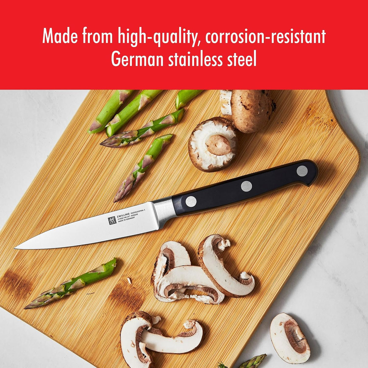 Professional S 4-inch Razor-Sharp German Paring Knife, Made in Company-Owned German Factory with Special Formula Steel perfected for almost 300 Years, Dishwasher Safe
