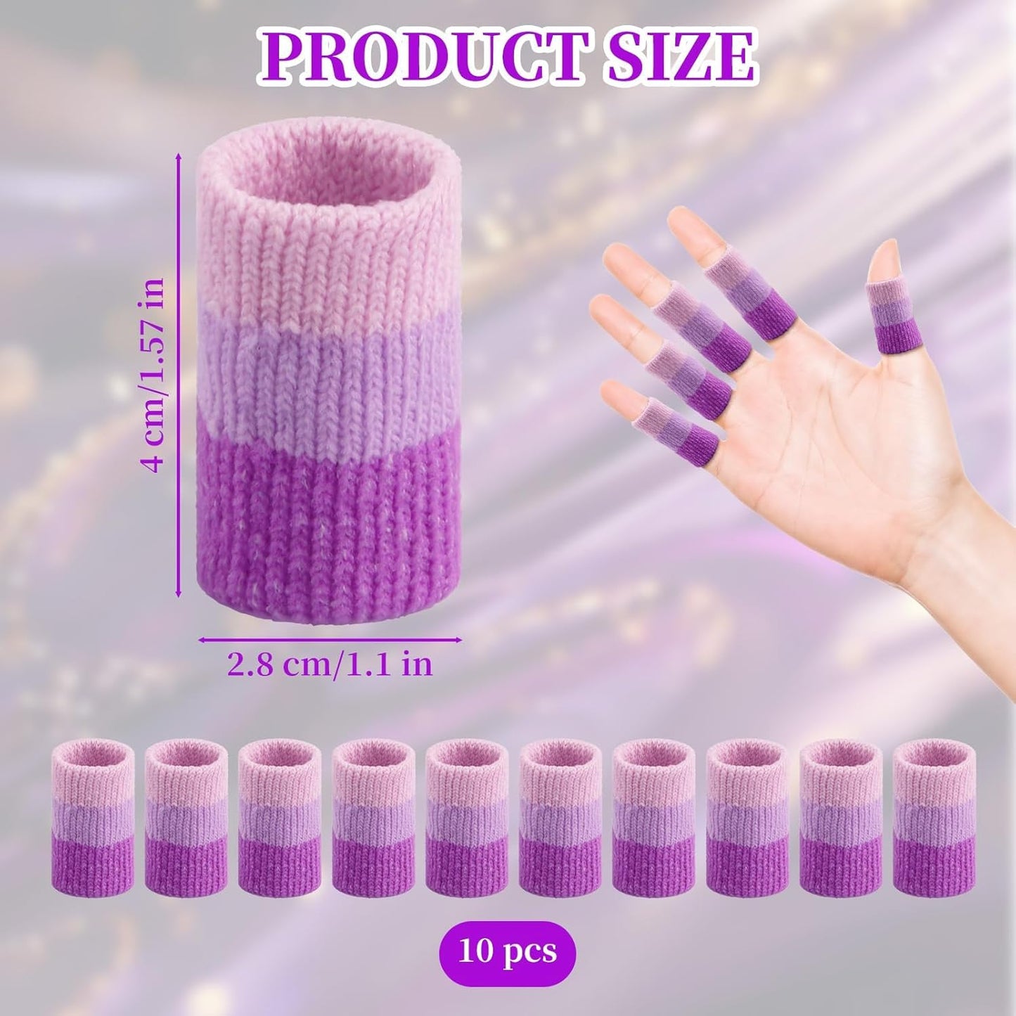 10 PCS Crochet Finger Guard，3.9-Inch Finger Crochet Finger Protector Cover | Compression Sleeves for Knitting Finger Protector for Tension Control and Preventing Yarn Burn