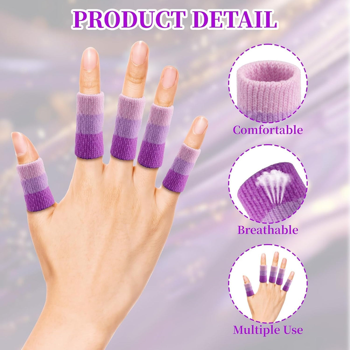 10 PCS Crochet Finger Guard，3.9-Inch Finger Crochet Finger Protector Cover | Compression Sleeves for Knitting Finger Protector for Tension Control and Preventing Yarn Burn