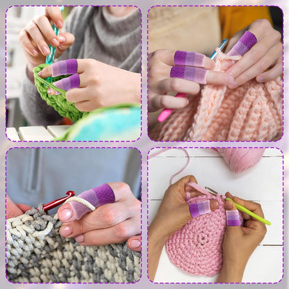 10 PCS Crochet Finger Guard，3.9-Inch Finger Crochet Finger Protector Cover | Compression Sleeves for Knitting Finger Protector for Tension Control and Preventing Yarn Burn
