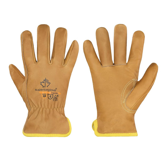 Endura Cut and Water Resistant Leather Work Gloves for Men & Women – 378GOBKL Medium (Pack of 1 Pair)