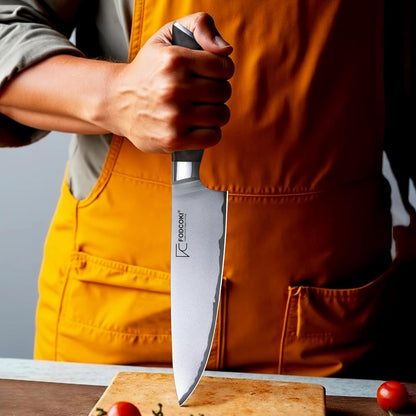 Japanese Chef Knife 8 Inch Kitchen Sharp Knife High Carbon Steel AUS10 with Ebony Wood Handle Professional Chefs Knife for Cutting Meat Vegetable