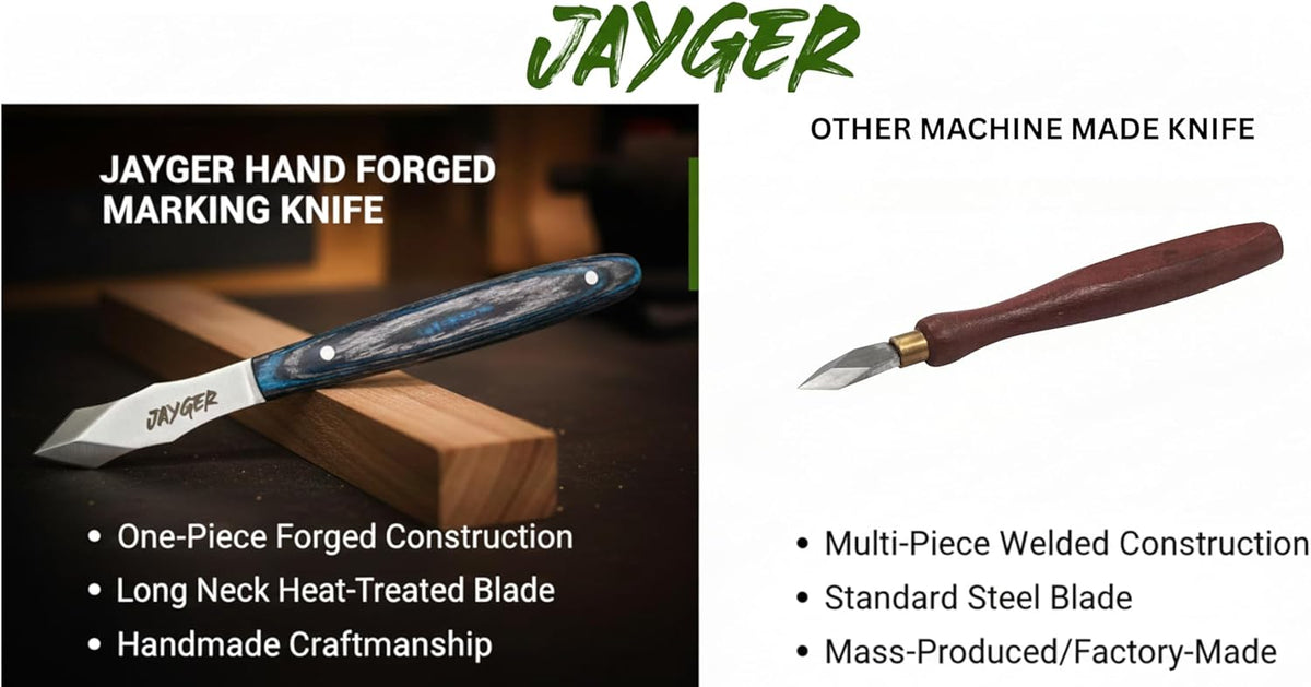 Marking Knife – Long Neck Thin Blade Scribing Tool with Dual Grooves for Woodworking | Carbon Steel Double-Beveled Blade for Precision Wood Carving & Fine Line Marking in Narrow Grooves