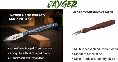 Marking Knife – Long Neck Thin Blade Scribing Tool with Dual Grooves for Woodworking | Carbon Steel Double-Beveled Blade for Precision Wood Carving & Fine Line Marking in Narrow Grooves