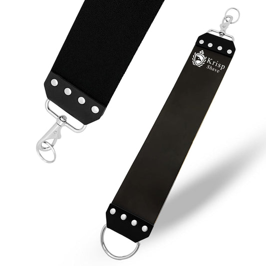 Leather Strop for Sharpening Straight Razors & Knives - Shaving Leather Strap Straight Edge Razor Double Sided Raw Cowhide Leather with Canvas For Honing Sharp Knife Razor Blades 3” Wide Stropping Kit