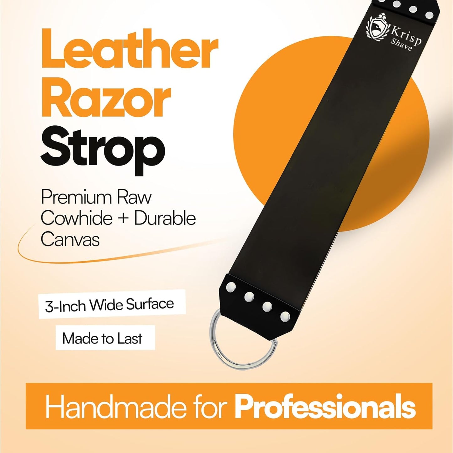 Leather Strop for Sharpening Straight Razors & Knives - Shaving Leather Strap Straight Edge Razor Double Sided Raw Cowhide Leather with Canvas For Honing Sharp Knife Razor Blades 3” Wide Stropping Kit