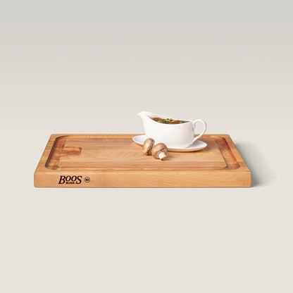 Block Au Jus Maple Cutting/Carving Board with Hand Grips and Sloping Juice Groove, 20 Inches x 15 Inches x 1.5 Inches