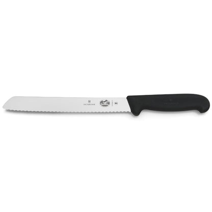 Swiss Army 8" Serrated Bread Knife with Fibrox Handle, 47549 | Professional high-carbon steel blade for crusty sourdough and pastries, slip-resistant ergonomic handle, NSF approved