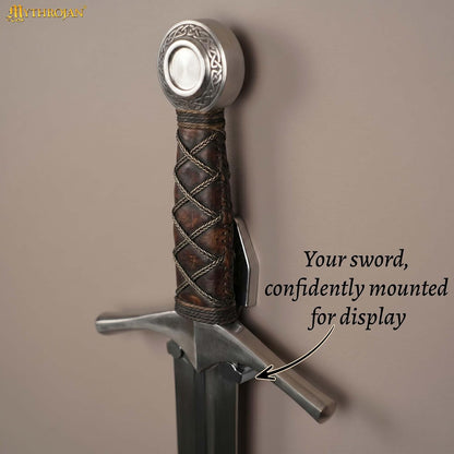 Metal Single Sword Wall Mount - 3 Inch Vertical Sword Display Hanger, Adjustable Multifunctional Wall Rack for Sword, Axe & Knives, Decorative Wall Decor (Small)