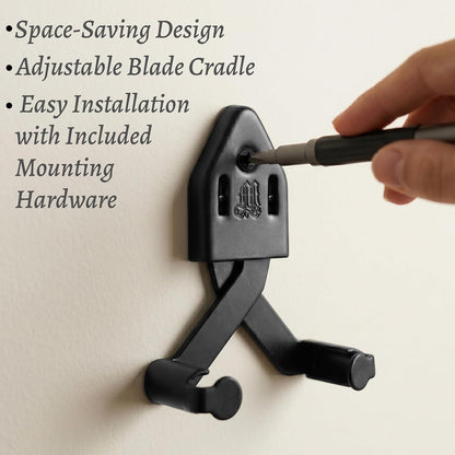 Metal Single Sword Wall Mount - 3 Inch Vertical Sword Display Hanger, Adjustable Multifunctional Wall Rack for Sword, Axe & Knives, Decorative Wall Decor (Small)