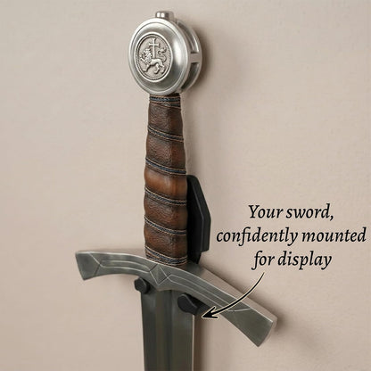 Metal Single Sword Wall Mount - 3 Inch Vertical Sword Display Hanger, Adjustable Multifunctional Wall Rack for Sword, Axe & Knives, Decorative Wall Decor (Small)