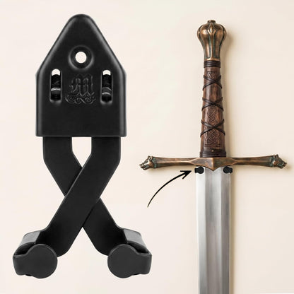 Metal Single Sword Wall Mount - 3 Inch Vertical Sword Display Hanger, Adjustable Multifunctional Wall Rack for Sword, Axe & Knives, Decorative Wall Decor (Small)