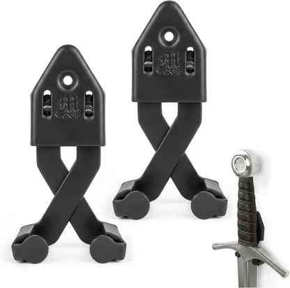 Metal Single Sword Wall Mount - 3 Inch Vertical Sword Display Hanger, Adjustable Multifunctional Wall Rack for Sword, Axe & Knives, Decorative Wall Decor (Small)