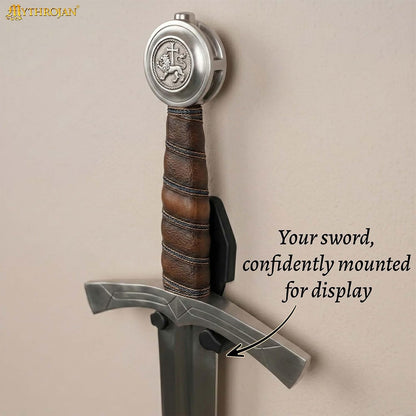 Metal Single Sword Wall Mount - 3 Inch Vertical Sword Display Hanger, Adjustable Multifunctional Wall Rack for Sword, Axe & Knives, Decorative Wall Decor (Small)