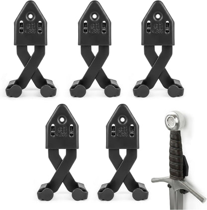 Metal Single Sword Wall Mount - 3 Inch Vertical Sword Display Hanger, Adjustable Multifunctional Wall Rack for Sword, Axe & Knives, Decorative Wall Decor (Small)