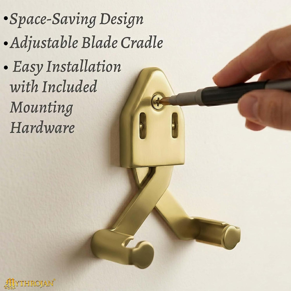 Metal Single Sword Wall Mount - 3 Inch Vertical Sword Display Hanger, Adjustable Multifunctional Wall Rack for Sword, Axe & Knives, Decorative Wall Decor (Small)