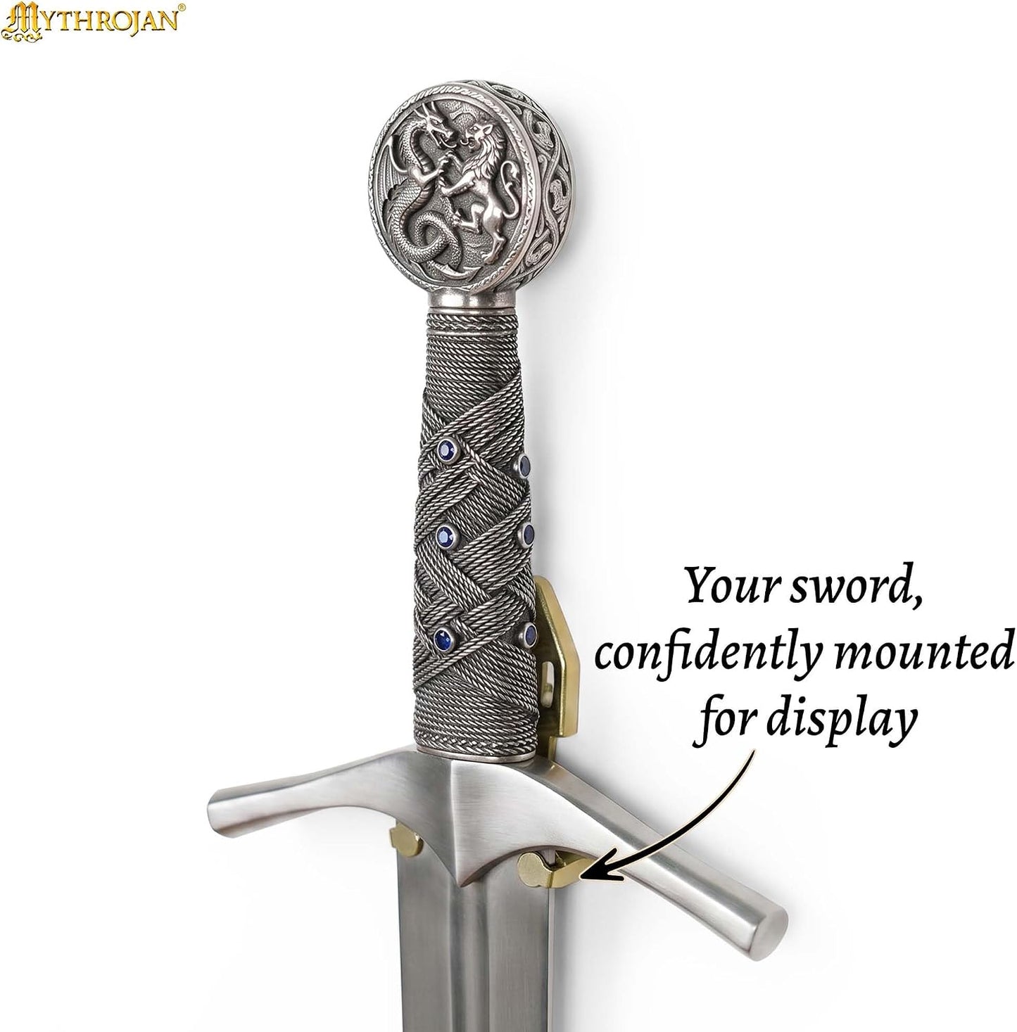 Metal Single Sword Wall Mount - 3 Inch Vertical Sword Display Hanger, Adjustable Multifunctional Wall Rack for Sword, Axe & Knives, Decorative Wall Decor (Small)