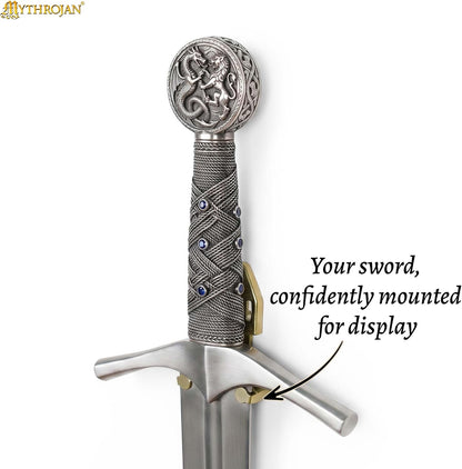 Metal Single Sword Wall Mount - 3 Inch Vertical Sword Display Hanger, Adjustable Multifunctional Wall Rack for Sword, Axe & Knives, Decorative Wall Decor (Small)