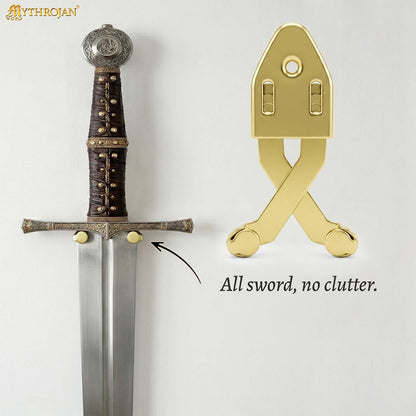 Metal Single Sword Wall Mount - 3 Inch Vertical Sword Display Hanger, Adjustable Multifunctional Wall Rack for Sword, Axe & Knives, Decorative Wall Decor (Small)