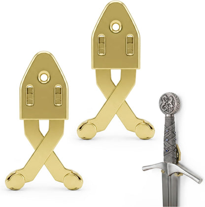 Metal Single Sword Wall Mount - 3 Inch Vertical Sword Display Hanger, Adjustable Multifunctional Wall Rack for Sword, Axe & Knives, Decorative Wall Decor (Small)