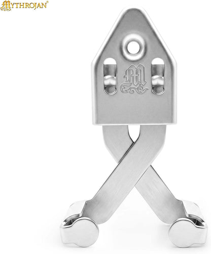 Metal Single Sword Wall Mount - 3 Inch Vertical Sword Display Hanger, Adjustable Multifunctional Wall Rack for Sword, Axe & Knives, Decorative Wall Decor (Small)