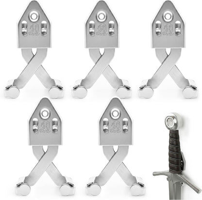 Metal Single Sword Wall Mount - 3 Inch Vertical Sword Display Hanger, Adjustable Multifunctional Wall Rack for Sword, Axe & Knives, Decorative Wall Decor (Small)