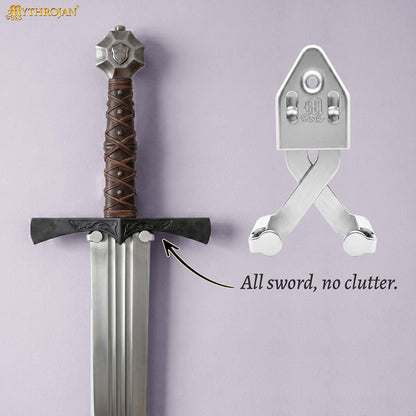 Metal Single Sword Wall Mount - 3 Inch Vertical Sword Display Hanger, Adjustable Multifunctional Wall Rack for Sword, Axe & Knives, Decorative Wall Decor (Small)