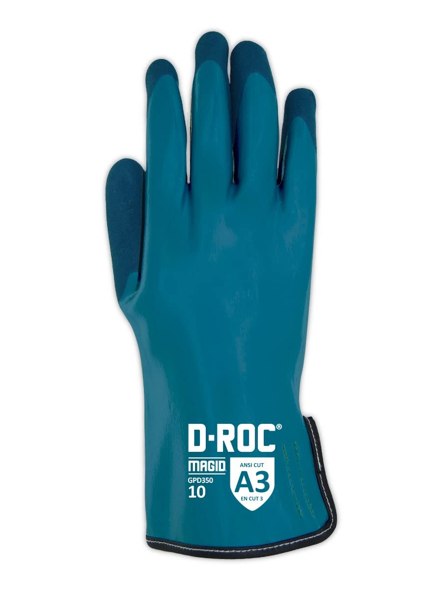 MAGID D-ROC ANSI A3 Chemical-Resistant Nitrile Coated Work Gloves, 1 Pair, Size 12/3XL (GPD350)
