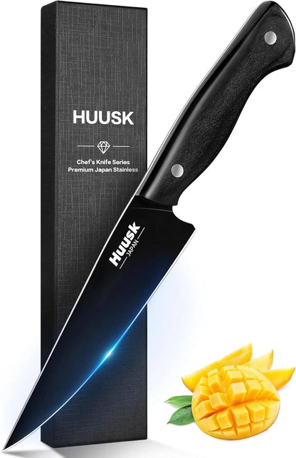 Huusk Meat Cleaver Knife Heavy Duty Bone Chopper, Hand Forged Kitchen Axe | Sheath Included, Full Tang Bone Chopping Knife, Japanese Butcher Knife for Meat Cutting, Fathers Day Gift Idea for Men Dad