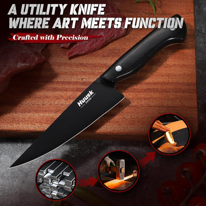 Huusk Meat Cleaver Knife Heavy Duty Bone Chopper, Hand Forged Kitchen Axe | Sheath Included, Full Tang Bone Chopping Knife, Japanese Butcher Knife for Meat Cutting, Fathers Day Gift Idea for Men Dad