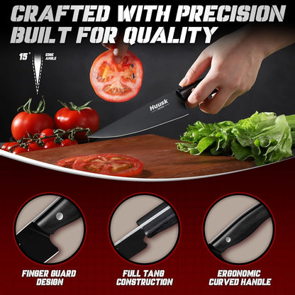 Huusk Meat Cleaver Knife Heavy Duty Bone Chopper, Hand Forged Kitchen Axe | Sheath Included, Full Tang Bone Chopping Knife, Japanese Butcher Knife for Meat Cutting, Fathers Day Gift Idea for Men Dad